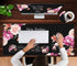 Peony Flower Inspirational Quotes Large Mouse Pad with Wrist Support Set, Ergonomic Mouse Wrist Pad +XXL Gaming Pad