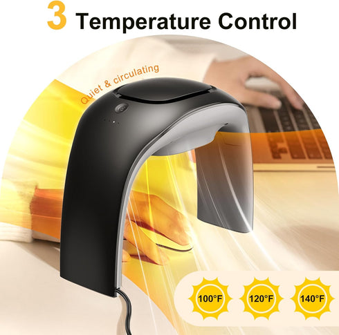 Desk Mouse Pad Hand Warmer, 110v 100w Heated Mouse Pad, Energy Efficient Ceramic Office Desk Heater - Black