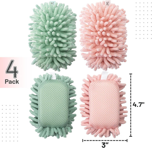 Mr. Pen- Microfiber Shag Whiteboard Eraser, 4 Pack, Washable Microfiber Whiteboard Eraser, Dry Erase Eraser, Dry Eraser, White Board Eraser, White Board Erasers Dry Erase, Dry Board Eraser by Mr. Pen