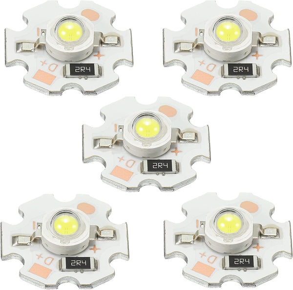 MECCANIXITY COB LED Light Chip Bead, 3W 280lm 6000-6500K, Energy Saving Bulb for Spotlight, 5 Pcs