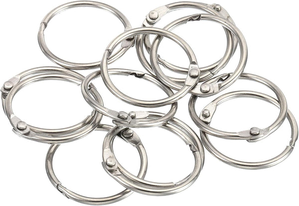 YOKIVE 12 Pcs Stainless Steel Loose Leaf Binder Ring, Durable for Index Card Flash Card Home Office (Silver, 1.2 x