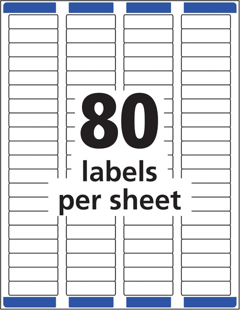 Avery Printable Return Address Labels with Sure Feed, 0.5" x 1.75", Matte Clear, 2,000 Blank Mailing Labels