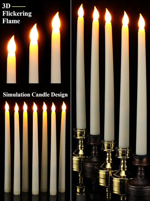 36 White,0.8x11 Inches,Smooth) Treela Pieces Flameless Taper Candles Flickering Faux LED Battery Operated Electric Fake