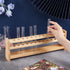 OLYCRAFT 12 Holes Wooden Test Tube Rack, 10ML Display Stand for Chemistry Laboratory