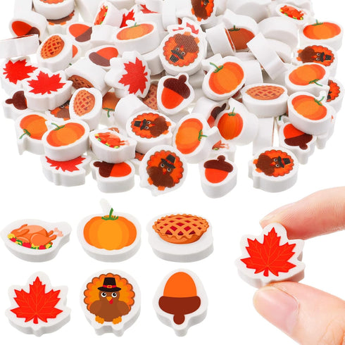 Thanksgiving Mini Acorn Erasers Bulk, Cute Fall Favor Stationery for Classroom Gifts (120 Pcs)