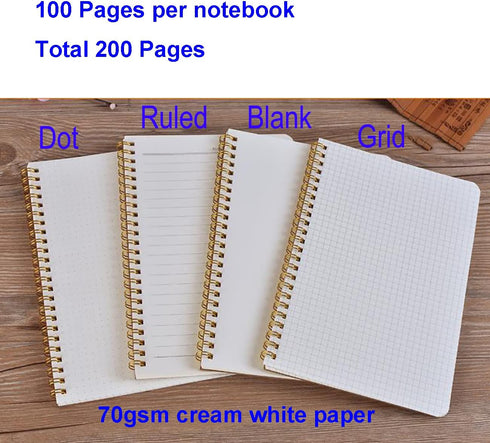 YYaaloa 2pcs A5 Spiral Notebooks, 6x8 Soft Cover Journals, 200 Pages, Wirebound Memo Notepads with Black Pen