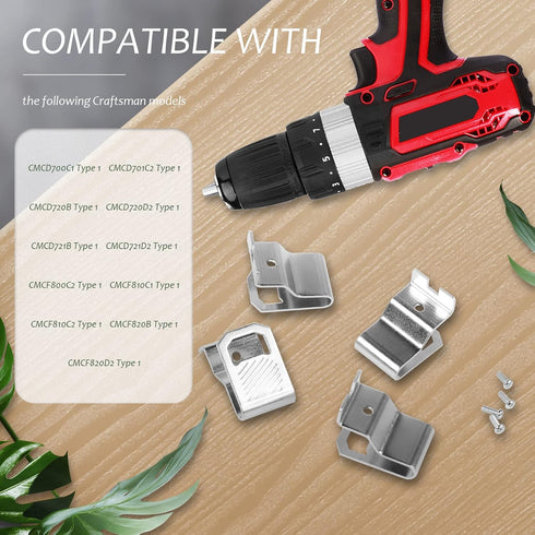 Craftsman Replacement Cordless Drill Clip N597001, 4 Pack, Locking Drill Clip for Power Tool Accessories