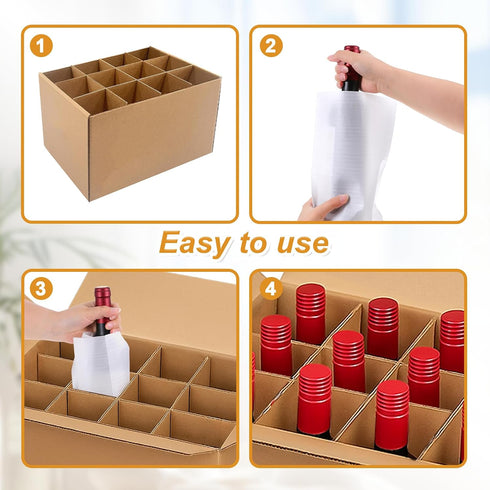 Zelphvt 4 Sets Packing Packing 48 16x12x12 Inch Moving Box Glasses Divider Kits Glass Kits for Moving Box, Cardboard
