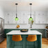 JHLBYL 5.91'' 1-Light Hammered E26 Glass Pendant Lights Kitchen Island: Green Glass Pendant Light with Black Finish