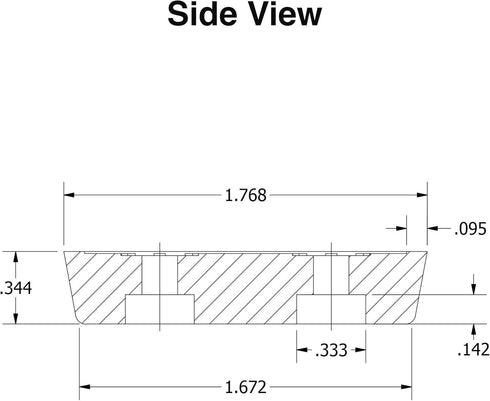 4 Small Rectangular Rubber Feet Bumpers, .344 H x 1.768 L x .885 W, Made in USA
