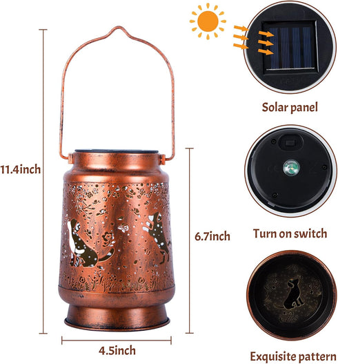 Dog Solar Lanterns Outdoor Waterproof, Dog Gifts for Women Mom Grandma, Hanging Solar Lights for Yard, Patio, Lawn