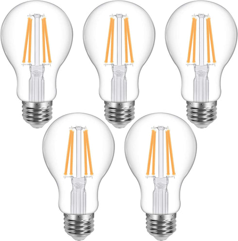 Lepro Vintage LED Bulbs, Dimmable Filament Bulb, 8W 800LM, 60W Equivalent, Classic Clear Glass, 2700K Warm White, A19