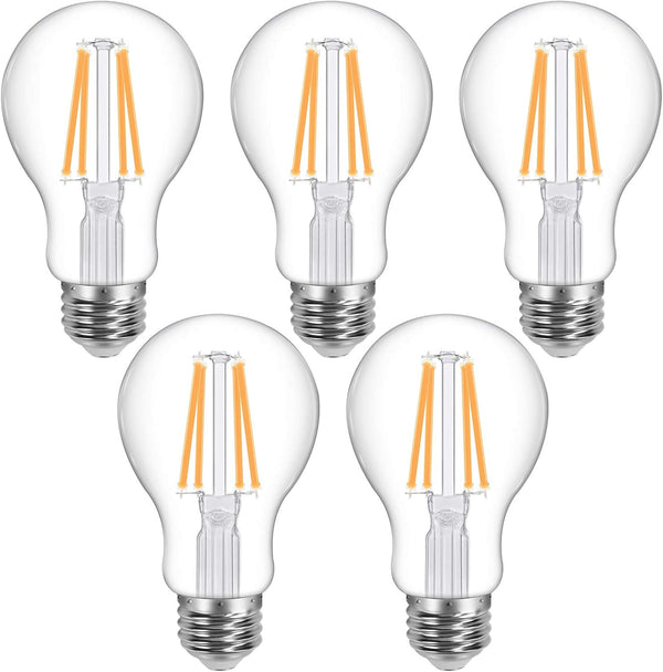Lepro Vintage LED Bulbs, Dimmable Filament Bulb, 8W 800LM, 60W Equivalent, Classic Clear Glass, 2700K Warm White, A19