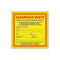 Accuform Hazardous Waste Adhesive Coated Paper Label, Pack of 25, 6" x 6", Red/Black/Yellow, Handle with Care