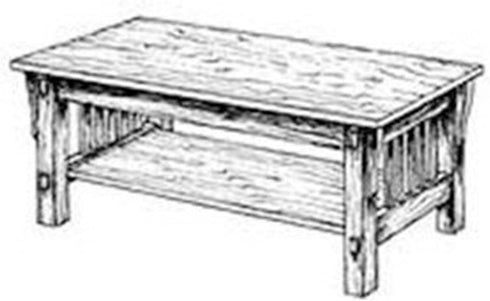 WOODCRAFT Project Paper Plan to Build Mission Coffee Table - Material Not