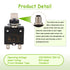 30A Manual Reset Push Button Circuit Breaker 125/250V AC 50V DC with Quick Connect Terminals and Waterproof Caps