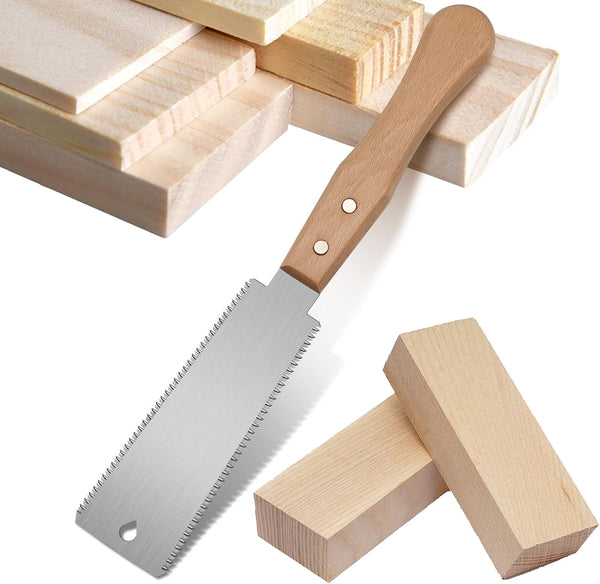 6 Inch Hand Saw, Japanese Pull Saw Double-sided Fine Teeth Wood Saw for Hardwood & Softwood Woodworking Trim