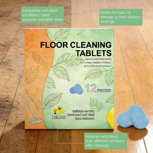 Grenben 36Pcs Hard Floor Cleaner Tablets, Dissolvable Pre-Measured Deep Cleaning Cleaning Solution for Tile, Hardwood