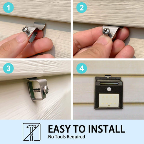 No-Hole Needed Vinyl Siding Clips Hooks Hanger for Solar Lights, Easy Removal (10 Pack) - No Nails, No Drilling