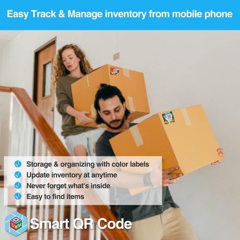 Cute Animal QR Code Labels: Smart Moving Label Pack for Storage & Organization, Track Inventory Stickers