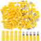 Hilitchi 50Pairs Insulated Male Female Bullet Quick Splice Wire Terminals, Wire Crimp Connectors, Yellow, 12-10 Gauge