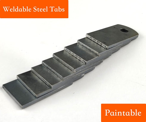 Weld on Steel Tabs, Premium 9 Gauge A36 Hot Rolled Mild Steel, 1-1/4"x2-3/8" with 3/8" Hole