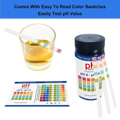 AHHKZT 0-14 100pcs pH Test Strips Universal PH Test Strips, pH Strips for Urine and Saliva Testing, Litmus Paper PH
