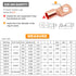 TKDMR 160Pcs Copper Wire Lugs AWG2 4 6 8 10 12, 80Pcs Battery Cable Ends Ring Terminals Connectors Kit