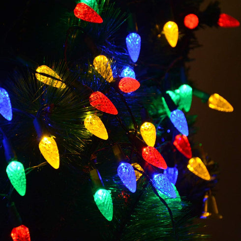 Huacenmy C6 50 8 Solar Christmas Lights Outdoor Strawberry String Lights, LED Christmas Fairy Lights LEDs Solar
