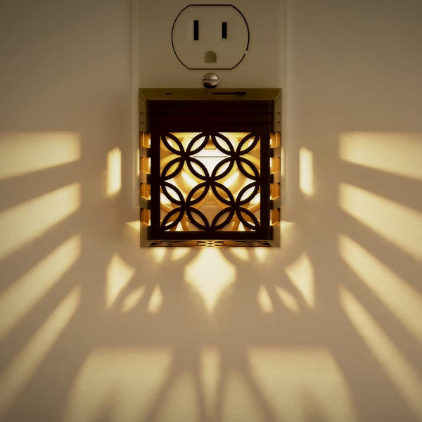 DORESshop Plug in Night Light with Dusk to Dawn Sensor, Adjustable Brightness, Soft White 3000K, 1 Pack