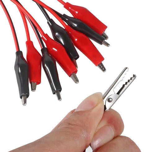 10 Groups 1M Alligator Clips, Insulated Test Leads with Double-Ended Jumper Wires for Electrical Testing