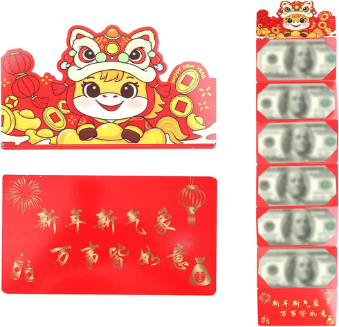Fukaisu 8pcs 2026 Chinese New Year Red Envelopes, Lunar Horse New Year Money