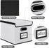 Huolewa Portable Leather File Organizer Boxes with Lids, Collapsible File Folder Organizer Boxes, Decorative Small