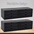 PU Leather Desk Organizer with 3 Drawers, Black Executive Office Supplies Desktop Filing A4 File Cabinet for