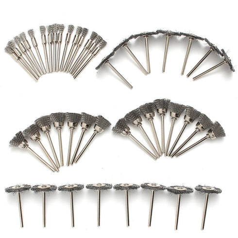 Rocaris 45PC Wire Brushes Set, Steel Wheel Brushes Accessories for Rotary Tools