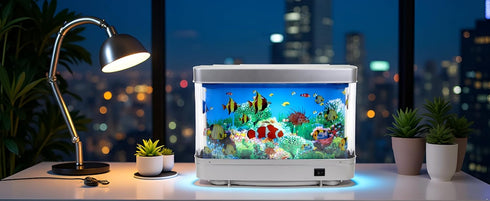 Lightahead Sensory Artificial Aquarium Lamp LED Virtual Fake Fish Tank with Moving Marine Life Animation Ocean