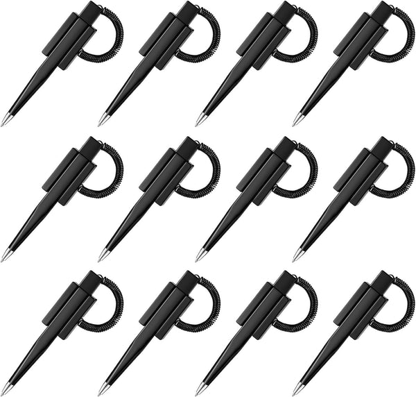 Zonon Secure Pen with Adhesive Chain, Black Ink Counter Pen with Base for Home Bank Office Supplies