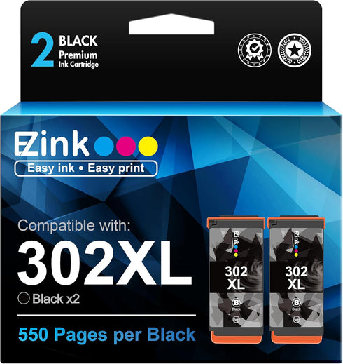 E-Z Ink Remanufactured Ink Cartridge Replacement for Epson 302XL, T302XL for Expression Premium XP-6100, 2 Pack