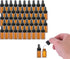 50 Pack, 3ml Amber Glass Dropper Vial for Essential Oils, Empty Glass Eye Dropper Bottle with Black Screw Cap