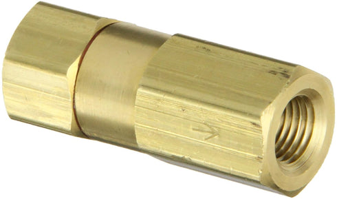 Control Devices-IC25-AB Brass Check Valve, Poppet Type, 1/4" NPT Female