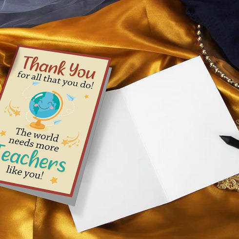 Oamiolek Cute Thank You Card for Teachers, Funny Teacher Appreciation Cards, Thank You Teacher Gifts from Students, The