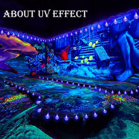 15FT 30 OMIKA LED Black Light Battery Operated, UV Black Christmas Lights String, Twinkle Fairy Lights with Remote