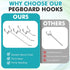 200 Pieces Pegboard Hooks - Stainless Steel Display Peg Hooks for Garage Home Wall Tool Storage Organizer