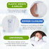 Pack 5 60 AMZ Medical Supply White Disposable Coveralls with Hood, Large. of Microporous Lab Coveralls for Men