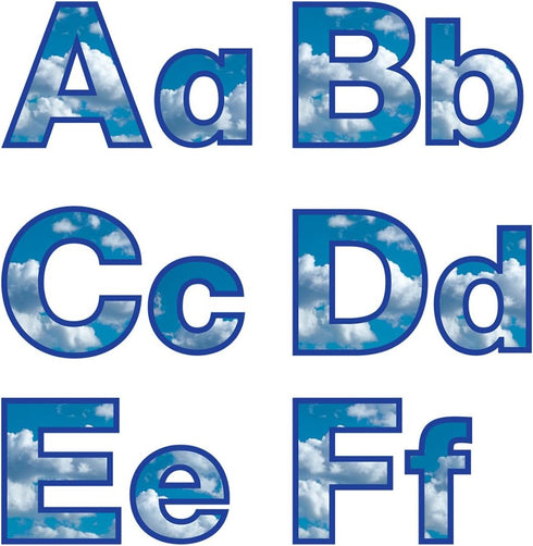 Hygloss Products Bulletin Board Letters and Numbers – Punch Out Cloud Design Combo – 3 Inch, 350 Pieces