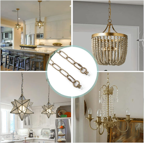 19 65 lbs Giluta Feet Heavy Duty Chandelier Chain, Antique Bronze Pendant Light Fixture Chain with Durable Finish