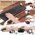 Large Mouse Pad with Gel Wrist Rest + Memory Foam Keyboard Wrist Rest Support Set, XXL Brown Cowhide Desk Mat