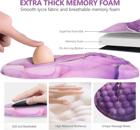 Laokiiy Mouse Pad Wrist Support, Ergonomic Mouse Pad with Wrist Rest, Comfortable Computer Mouse Pad for Laptop, Pain