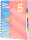 CAGIE Pink Spiral Notebook, 8.5 x 11 with Dividers, 220 Pages, 5 Subject Notebook with Tabs, Hardcover A4 Journal