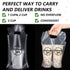 1000 2 1 Kisston Pcs Drink Carrier for Delivery, Plastic Carrier Bags Thank You Clear Handle Drink Poly Bags Bulk